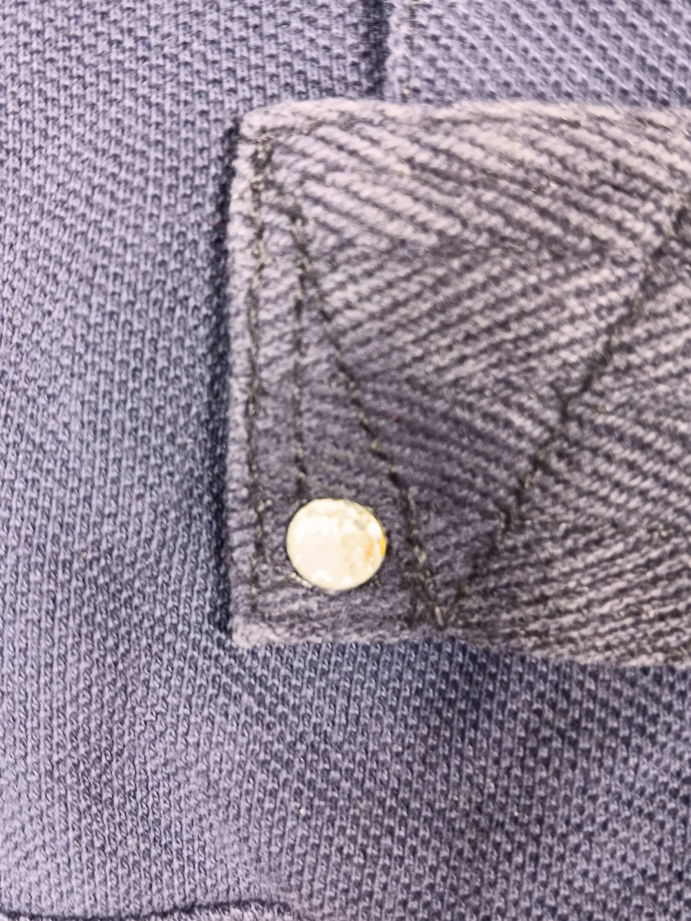 Vintage Polo Ralph Lauren Shirt Mens Medium Blue Rugby Pronged Snap Big Pony